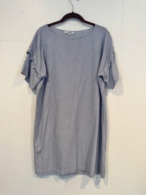 Madewell Light Blue Lace-Up Sleeve Women's shift Dress